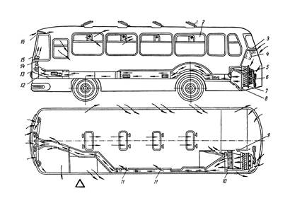 Схема вентиляції і опалювання автобуса